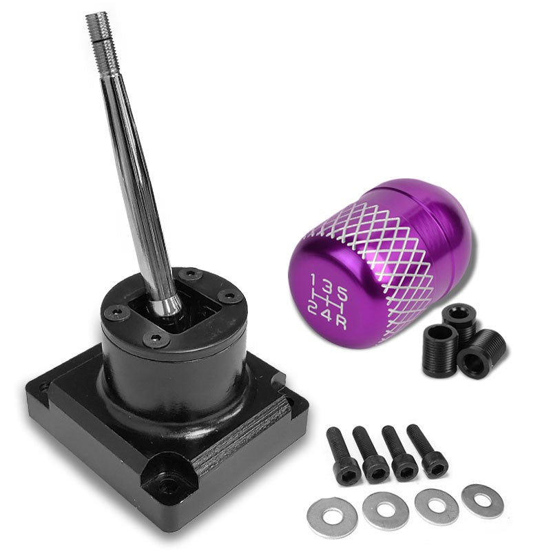 Megan Short Shifter+Purple Net/White 5-Speed Knob For 93-95 Mazda RX-7 FD35 MT-Shifter Components-BuildFastCar