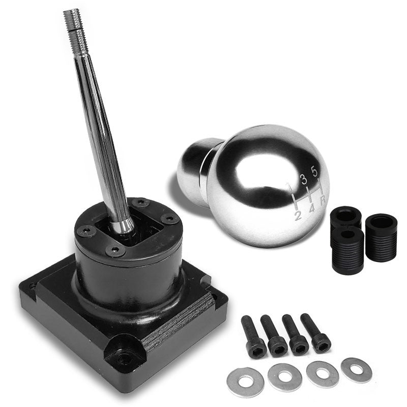 Megan Short Shifter+Chrome Round/White 5-Speed Knob For 93-95 Mazda RX-7 FD35 MT-Shifter Components-BuildFastCar