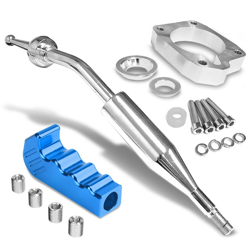 Manzo Short Shifter+Blue Pistol Grip Shift Knob For 83-87 Corolla GTS AE86 MT-Shifter Components-BuildFastCar