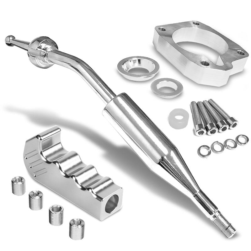 Manzo Short Shifter+Silver Pistol Grip Shift Knob For 83-87 Corolla GTS AE86 MT-Shifter Components-BuildFastCar