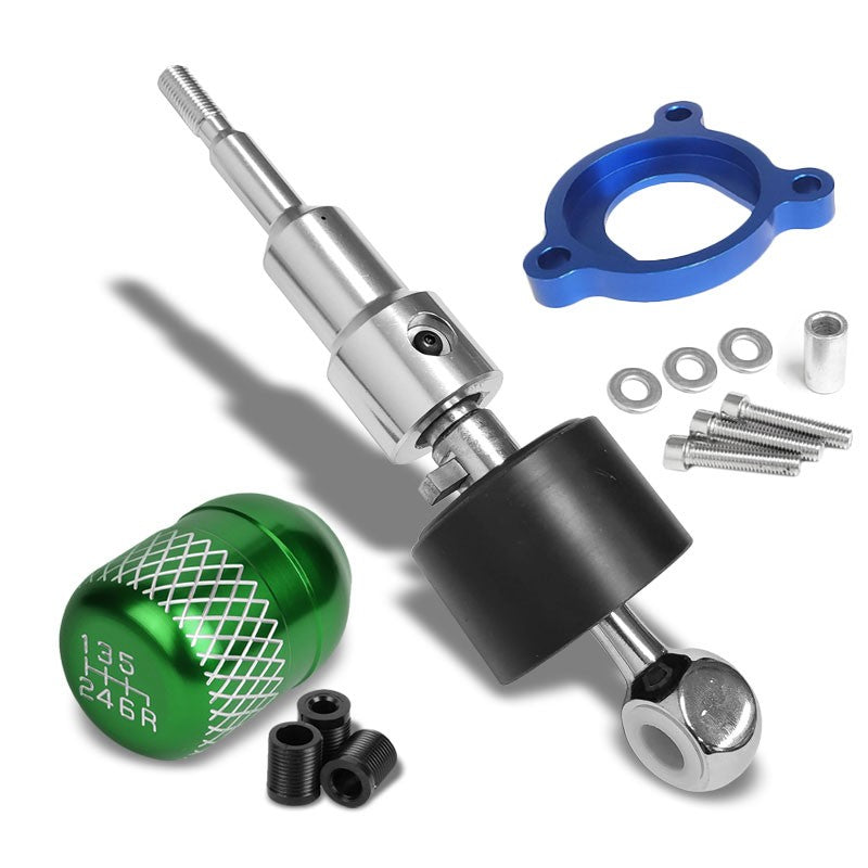 Megan Short Shifter+Green Net/White 6-Speed Knob For 03-08 Nissan 350Z Z33 MT-Shifter Components-BuildFastCar