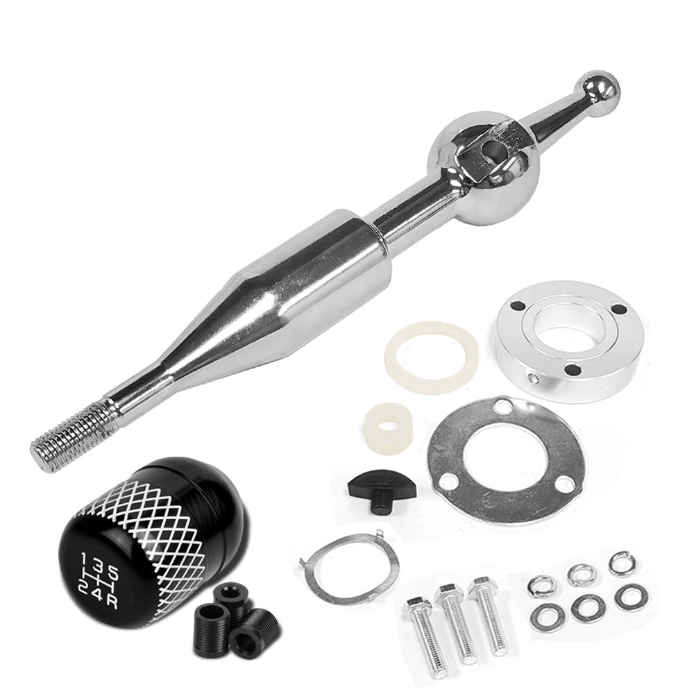 Manzo Short Throw Shifter+Black Netted Style Shift Knob For 90-97 Miata MX-5