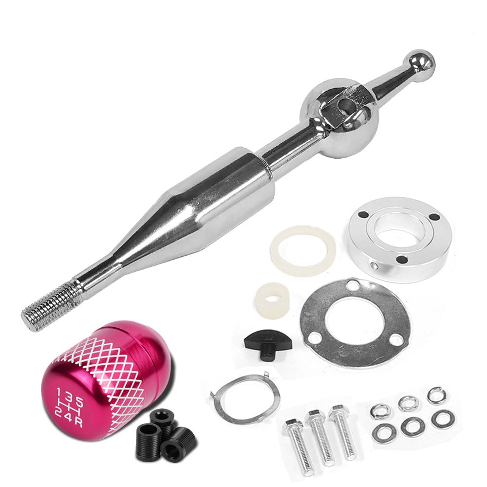 Manzo Short Throw Shifter+Pink Netted Style Shift Knob For 90-97 Miata MX-5