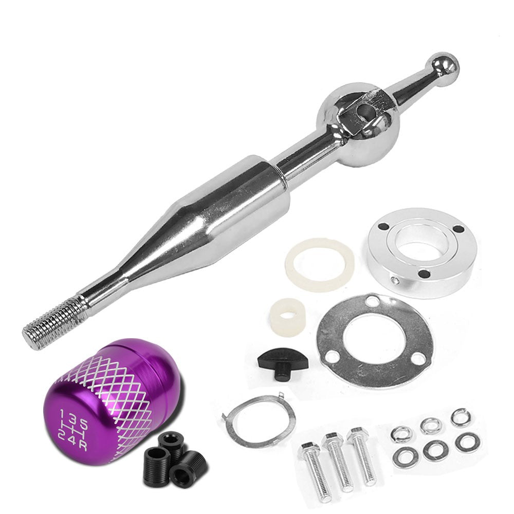 Manzo Short Throw Shifter+Purple Netted Style Shift Knob For 90-97 Miata MX-5