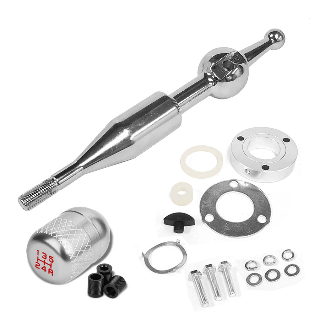 Manzo Short Throw Shifter+Silver Netted Style Shift Knob For 90-97 Miata MX-5