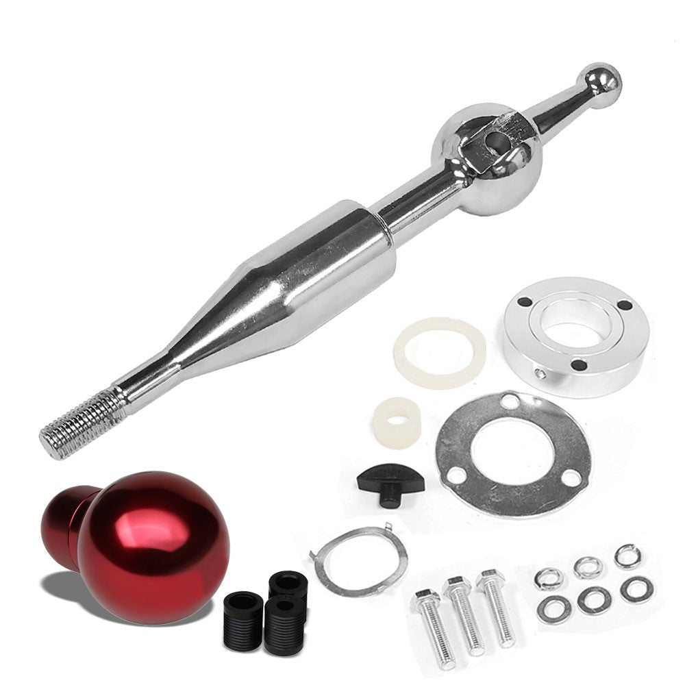 Manzo Short Throw Shifter+Red Ball Clear Pattern Shift Knob For 90-97 Miata MX-5