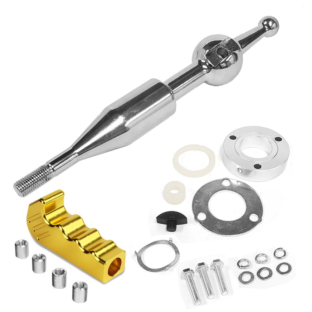 Manzo Short Throw Shifter+Gold Pistol Grip Shift Knob For 90-97 Miata MX-5
