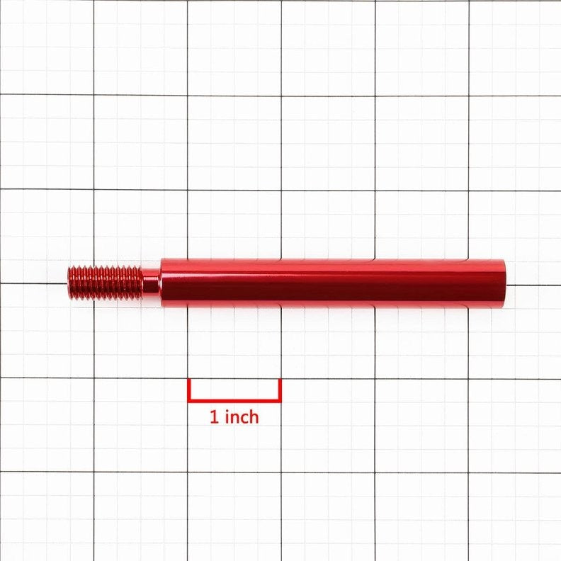 Red Aluminum M10 x 1.5 Manual Shifter Lever/Shift Knob 3.75" Type 1 Extension-Interior-BuildFastCar