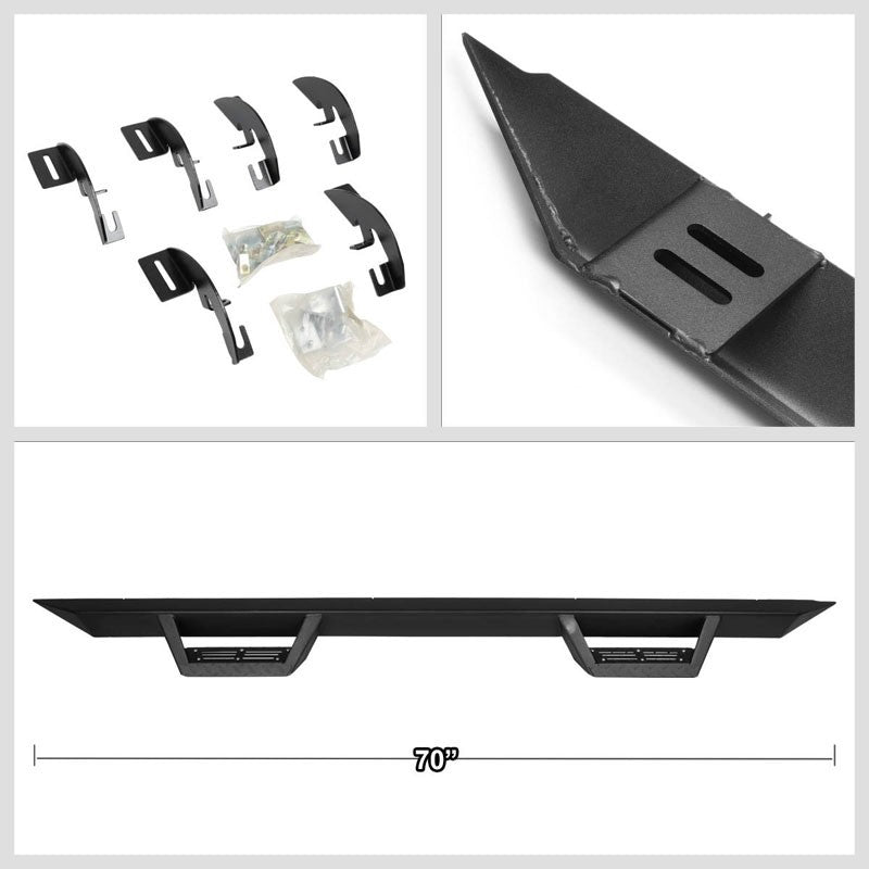 Black Step-Down Running Board Nerf Bar 15+ Colorado Extended Cab BFC-RUNB-G222-0016
