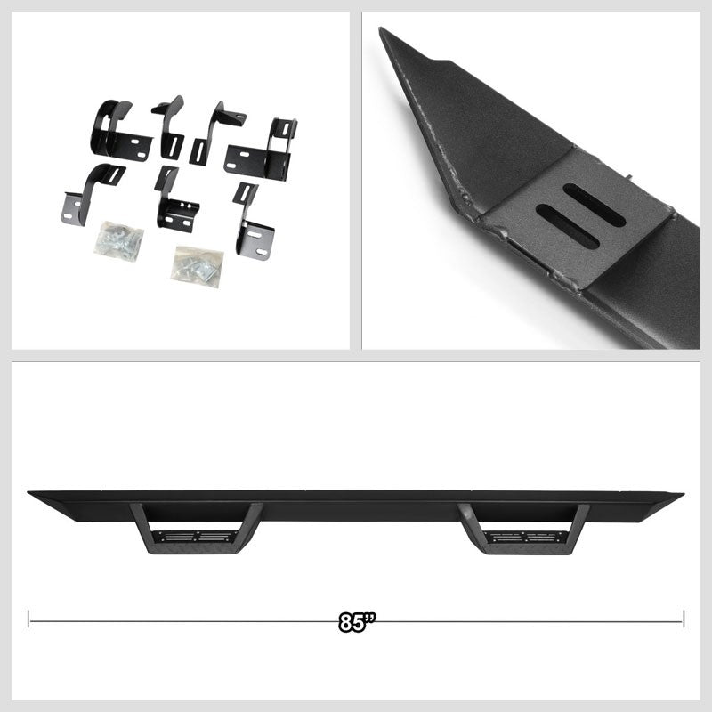 Black Step-Down Running Board Nerf Bar 09-18 Ram/19+ Classic Crew Cab BFC-RUNB-G222-0021