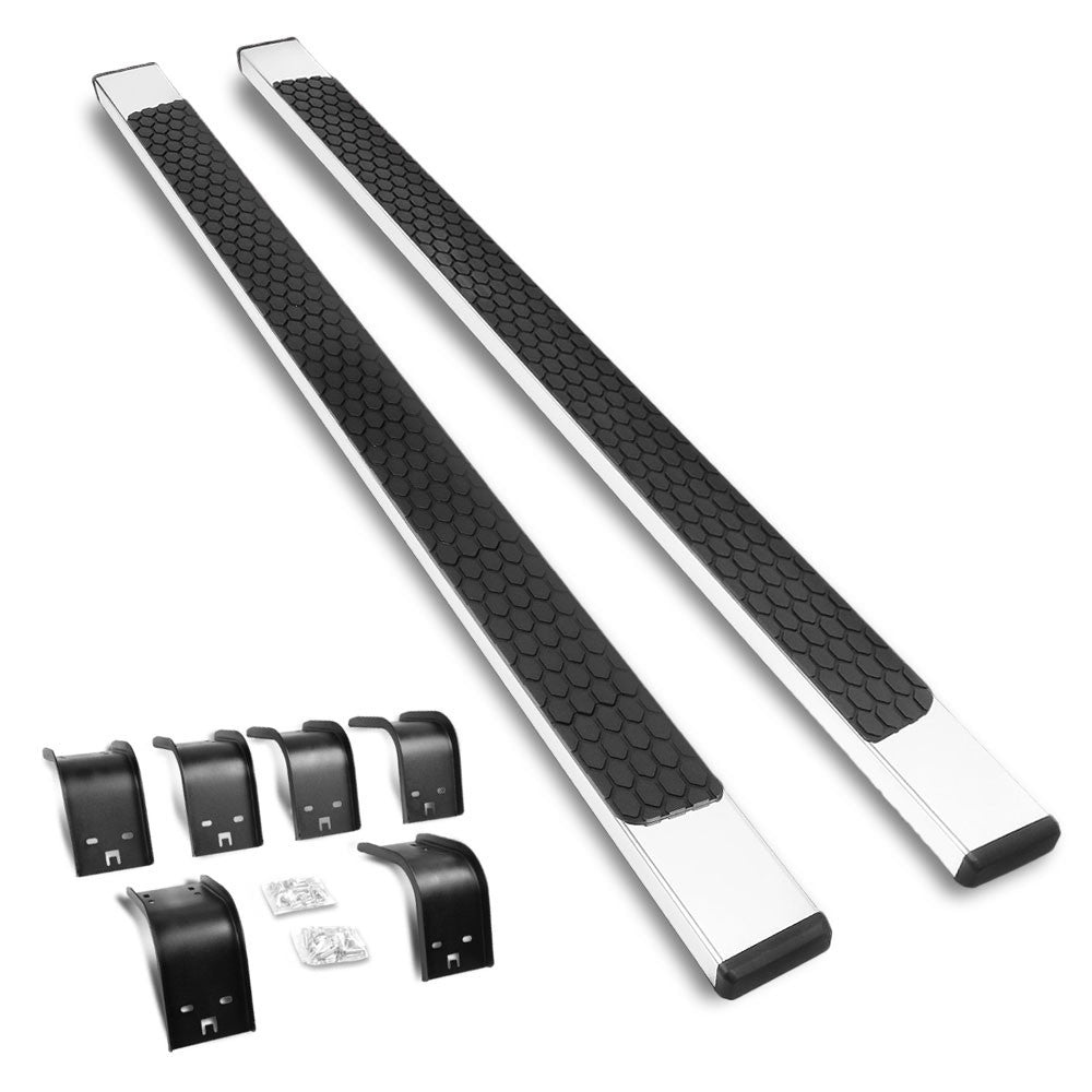 Metal Flat Honeycomb 1 Pad Running Board Nerf Bar 09-18 Ram 1500 Extended Cab BFC-RUNB-Z-8114-SS