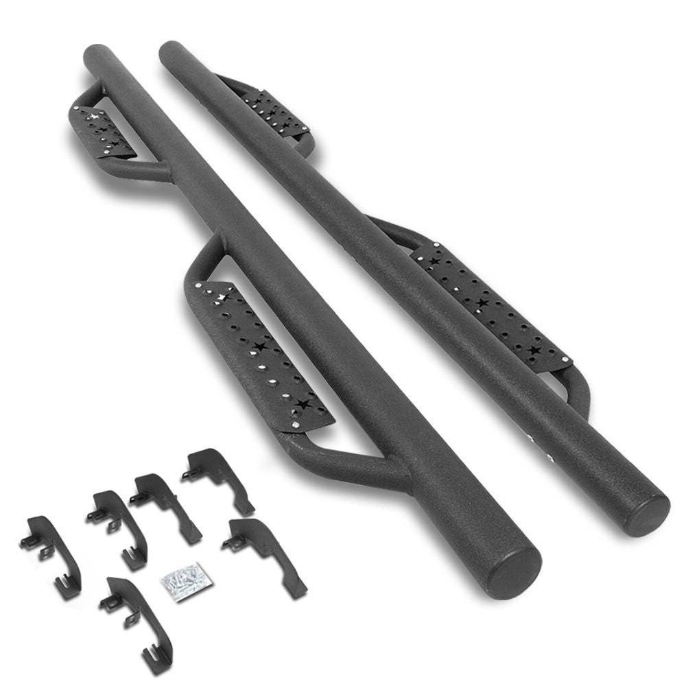 Black Round Drop Running Board Nerf Bar 07-18 Silverado 1500 Extended Cab BFC-RUNB-Z-8120