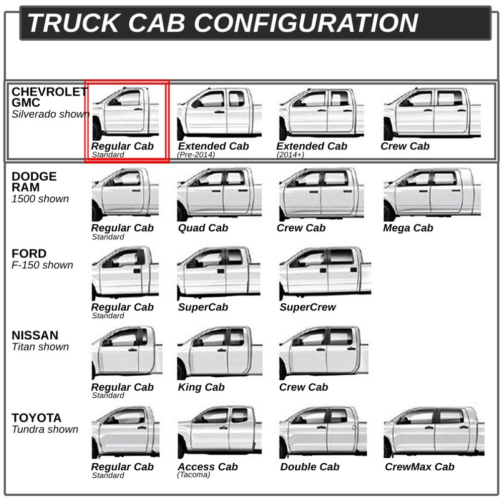 Black 90 L-Shape Bar Running Board Nerf Bar 07-18 Sierra 1500 Standard Cab BFC-RUNB-Z-8124