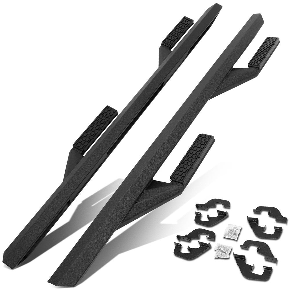 Black 90 L-Shape Bar Running Board Nerf Bar 07-18 Silverado 1500 Crew Cab BFC-RUNB-Z-8125