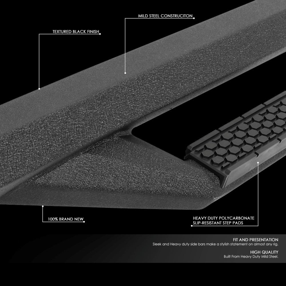 Black 90 L-Shape Bar Running Board Nerf Bar 07-18 Silverado 1500 Crew Cab BFC-RUNB-Z-8125
