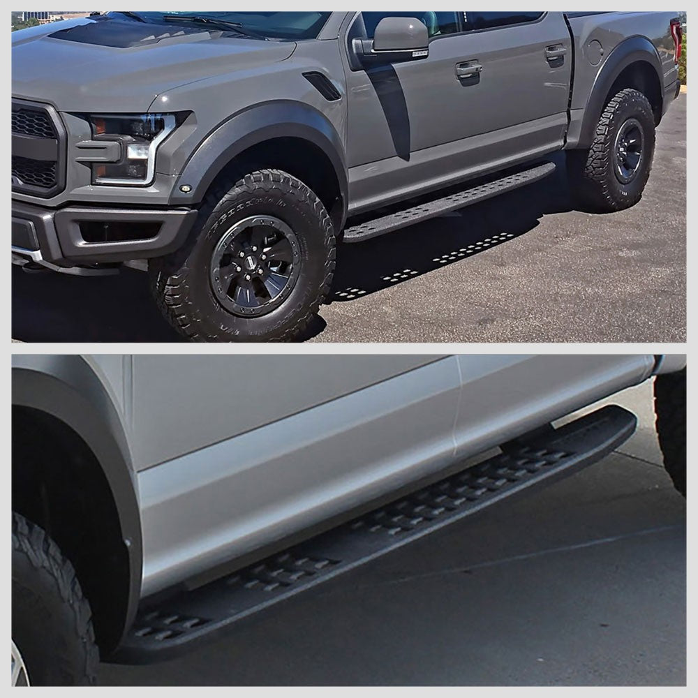 Black Badgeless Raptor Running Board Nerf Bar 15+ F150 P552 P702 Crew Cab BFC-RUNB-Z-8142