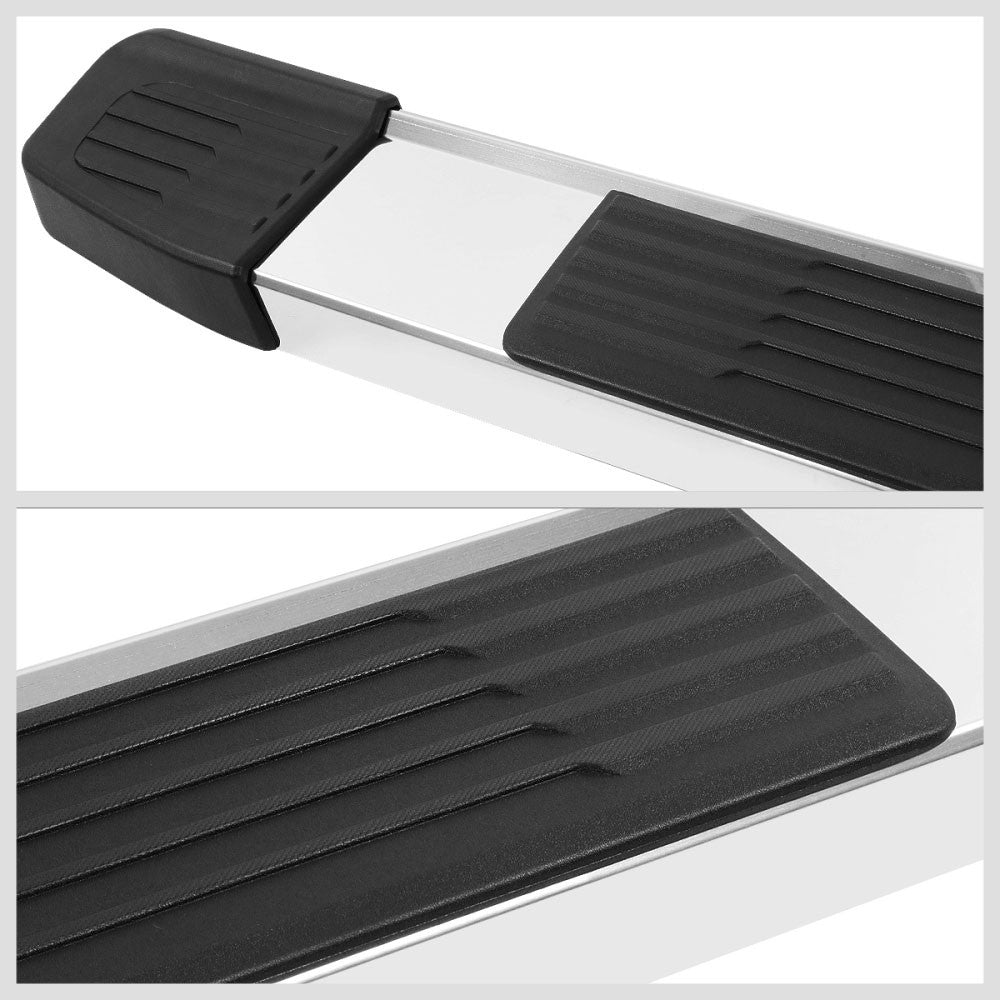 Black Flat Step/5.25 Cap Running Board Nerf Bar 05-22 Toyota Tacoma Crew Cab BFC-RUNB-Z-8146-525-SS