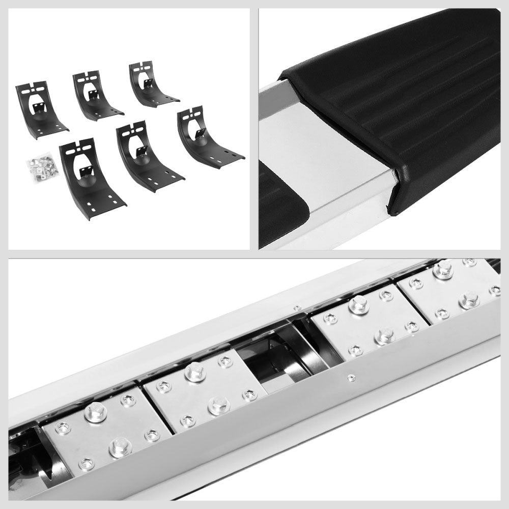 Metal 79" Flat Step/5.25 Cap Running Board Nerf Bar 09-18 Ram Extended Cab BFC-RUNB-Z-8158-525-SS