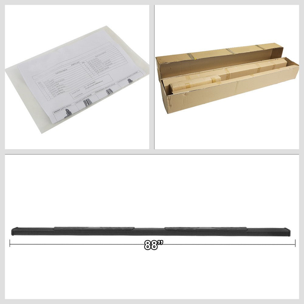 Black Flat Board Slant V2 Running Board Nerf Bar 09-18 Ram 1500 Crew Cab BFC-RUNB-Z-8175-BK