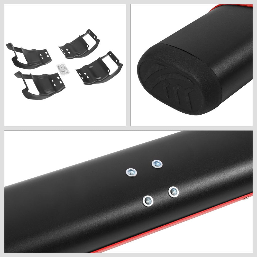 BFC-RUNB-Z-8199-BKRD 2 Pad/Flat Cap 88" Running Board Nerf Bar BFC-RUNB-Z-8199-BKRD