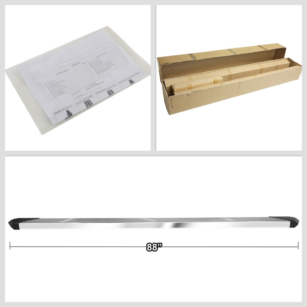 Metal Pleated Running Board Nerf Bar 15+ F-150/17+ F-250/F-350 SD Crew Cab BFC-RUNB-Z-8206-SSBK