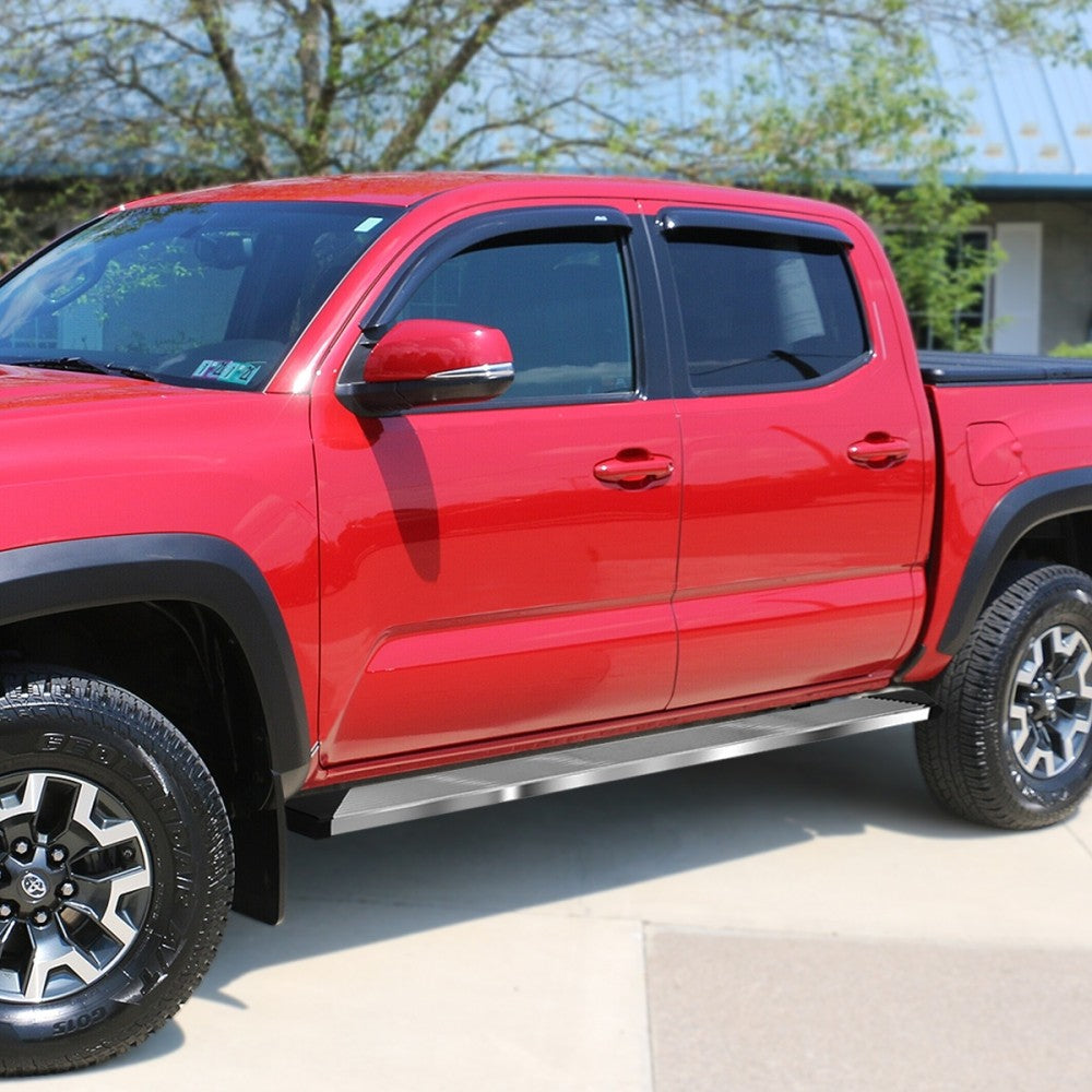 Metal Pleated Running Board Nerf Bar 05-22 Toyota Tacoma Crew Cab BFC-RUNB-Z-8211-SSBK