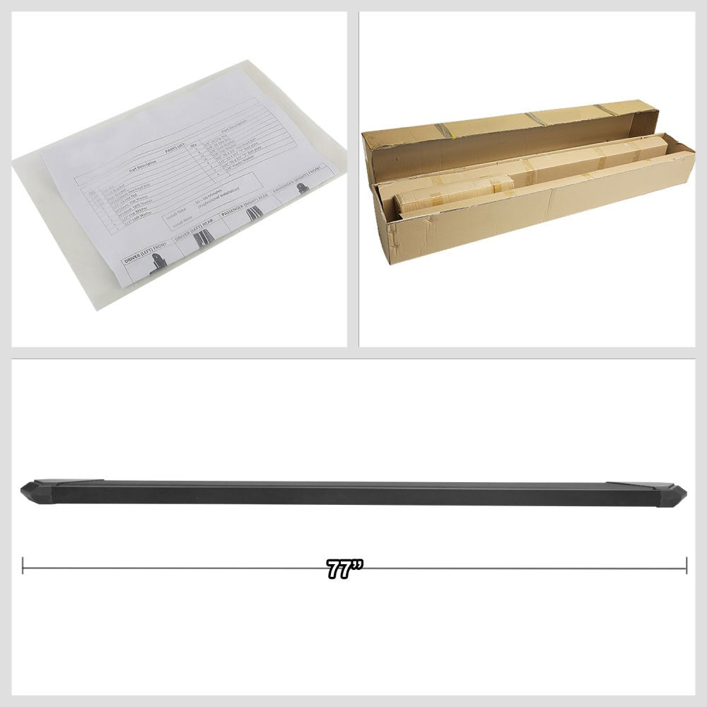 Black Pleated Running Board Nerf Bar 19+ Silverado 1500 T1XX Extended Cab BFC-RUNB-Z-8272-BK