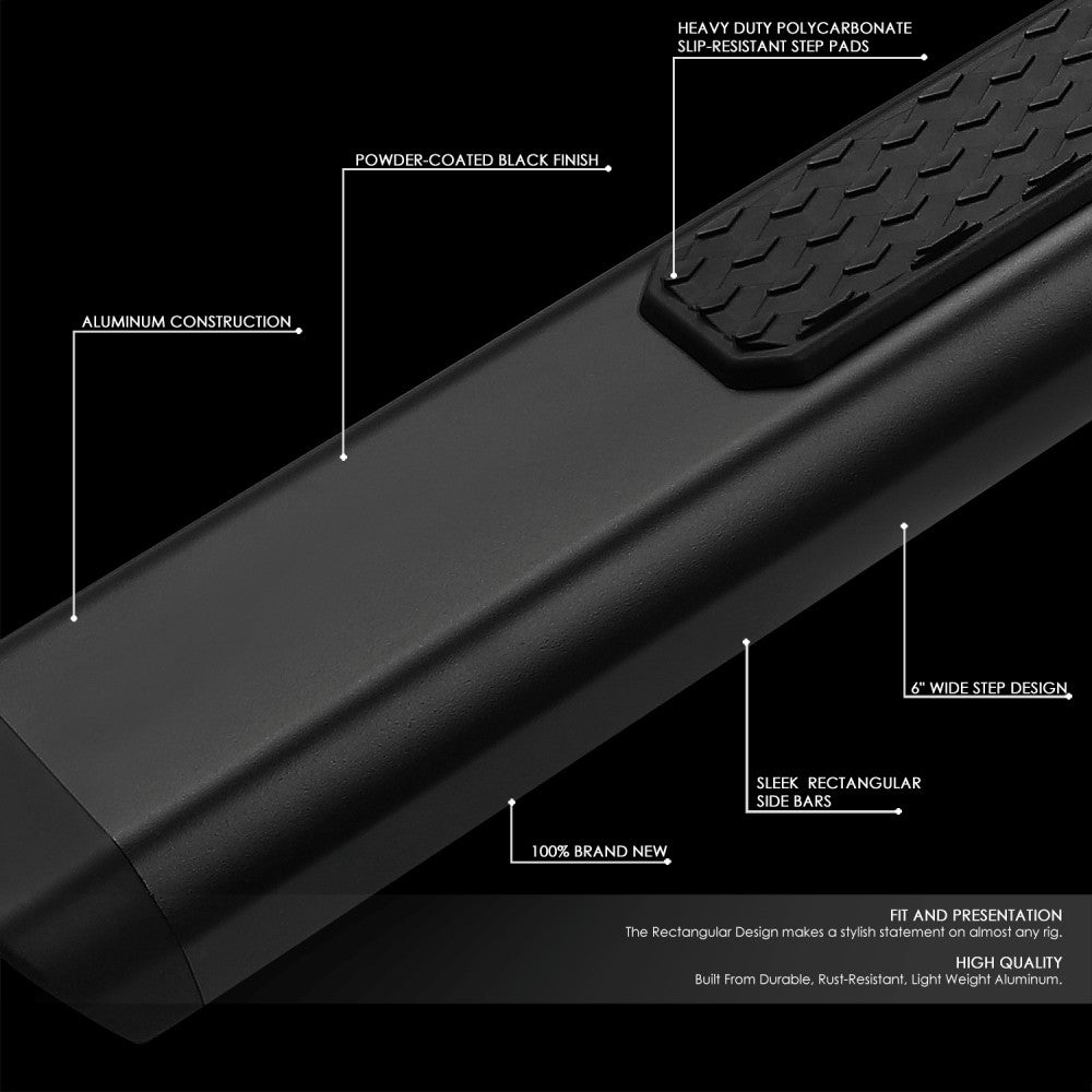 Black 6" Wide Running Board Nerf Step Bar 20+ Jeep Gladiator JT BFC-RUNB-Z-8278