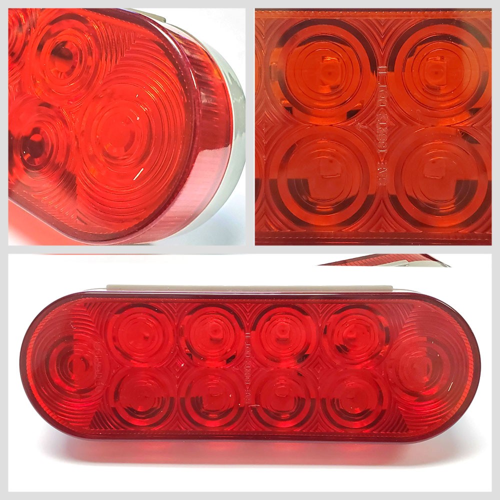Optronics Polycarbonate Len/Housing 6" Oval Grommet Stop/Turn Trailer Tail Light