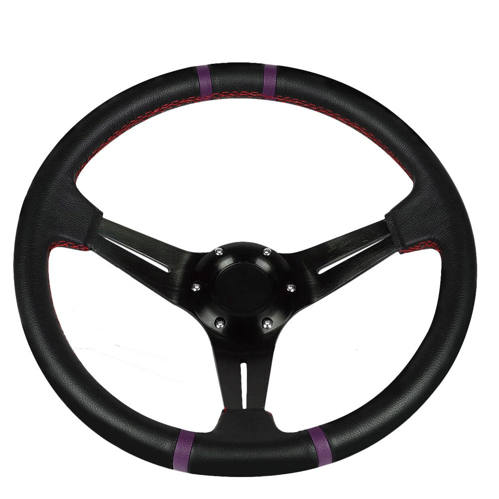 NRG SW-T410-PP Black/Purple 3-Spoke 350mm 6-Bolt Steering Wheel BFC-STW-TY410-PP