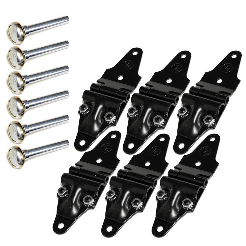 6X Black Roll Up End Hinge+1.00" Steel Roller For Freight Trailer Roll Up Door-Door Systems-BuildFastCar-BFC-TTP-MSC-HIROL-0004-X6
