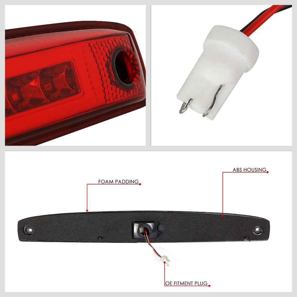Full LED Tailgate Brake Light Red Len Chrome Housing For 03-06 Ram 2500 3500