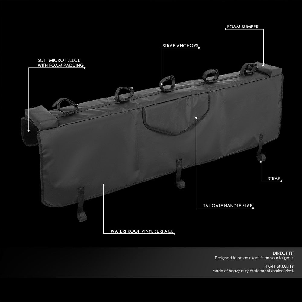 Universal Black Rear Bicycle Loop Tail Gate Cover 61" W x 17" H For Pickup Truck