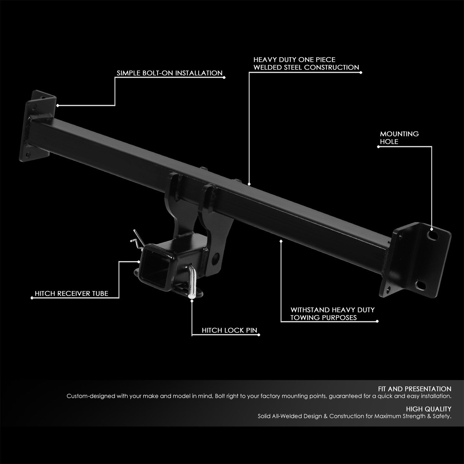 2" Square Class-3 Trailer Tow Hitch Receiver 04-10 BMW X3 E83 BFC-HTRS-N0004