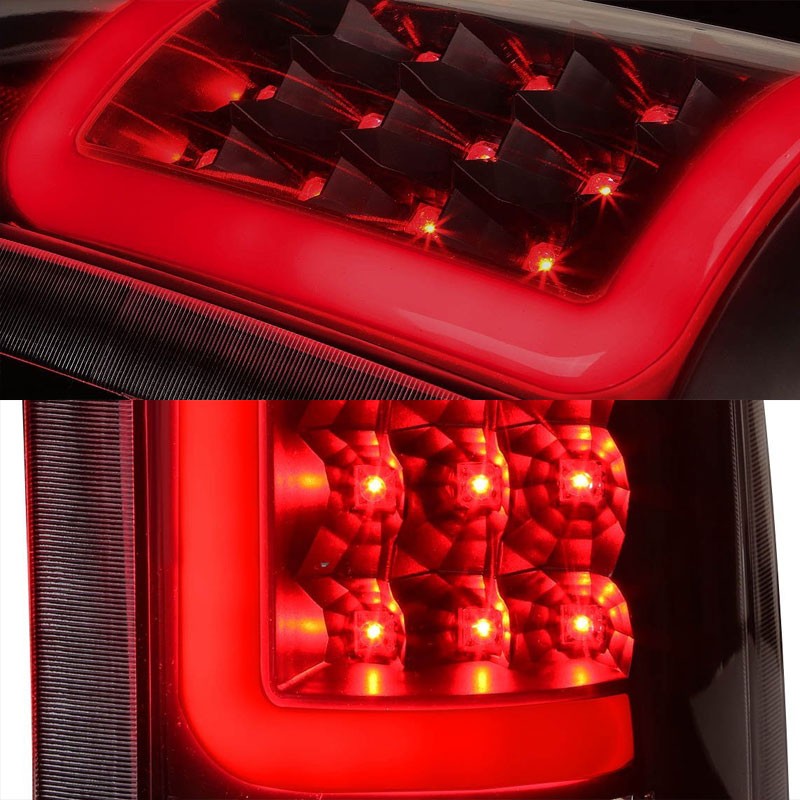 Black/Smoke Lens White 3D LED C Bar Tail Lights For Chevy/GMC 89-01 C/K Series-Exterior-BuildFastCar