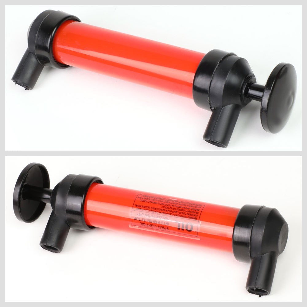 Red Multi-Use Liquid/Gas Siphon Transfer Pump w/50" Hose/Chuck/Inflation Nozzle