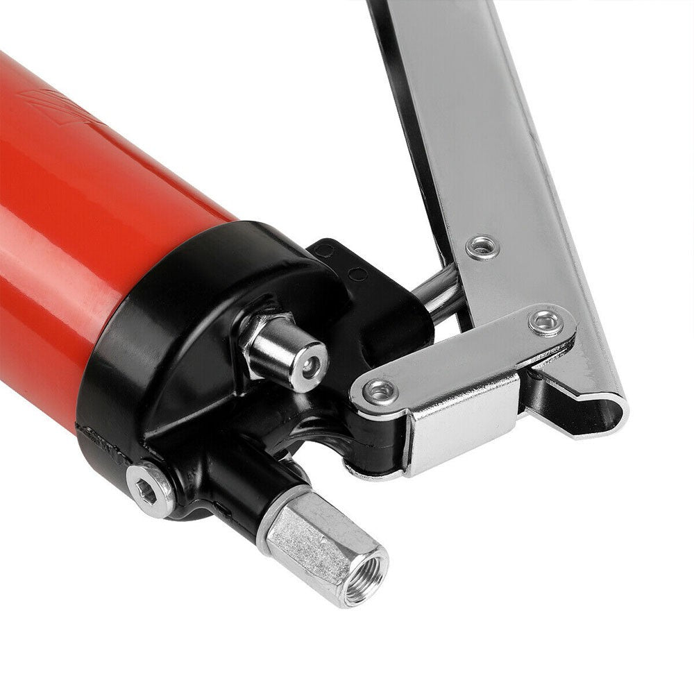Red Multi-Use 4500PSI Manual Lever Action 14oz Grease Gun w/18" Flexible Hose