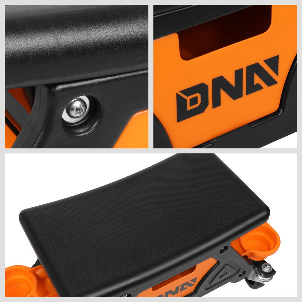DNA Orange 25.5" X 13" X 12" 17" Seat Rolling Stool Chair w/Tool Tray