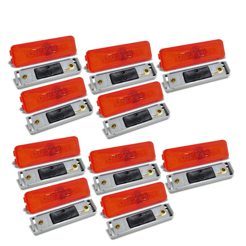 10x Truck-Lite 19200R 19-Series Red Utility Marker Clearance Light+Mount Bracket-Trailer Light Parts-BuildFastCar
