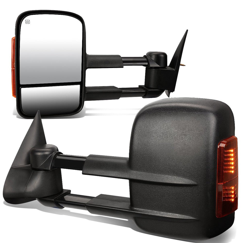 Left&Right Towing Side Mirror Manual LED Turn Signal 02-06 Escalade BFC-VMIR-001-T888-BK-AM