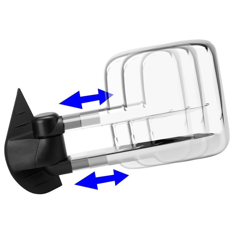 Left/Right Chrome Towing Side Mirror Powered W/Heated for 07-13 Avalanche