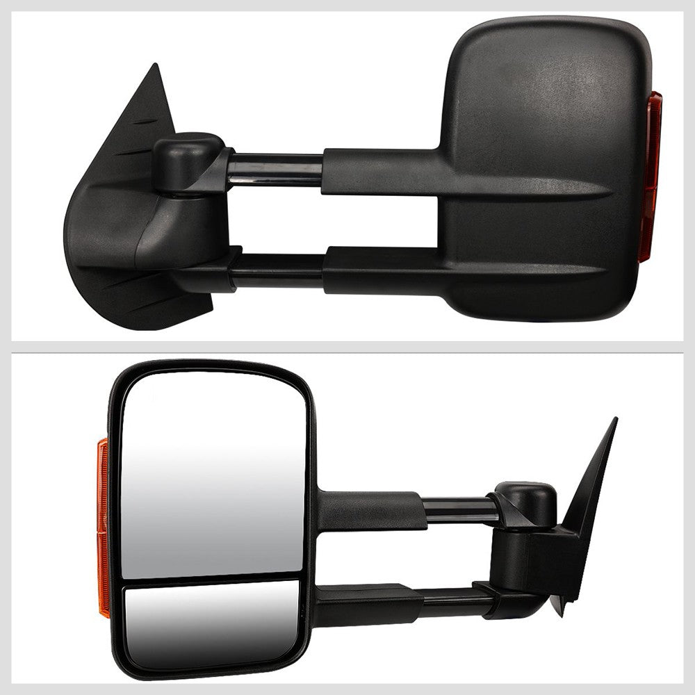Left/Right Black Towing Side Mirror Manual+ LED Turn Signal for 07-13 Yukon