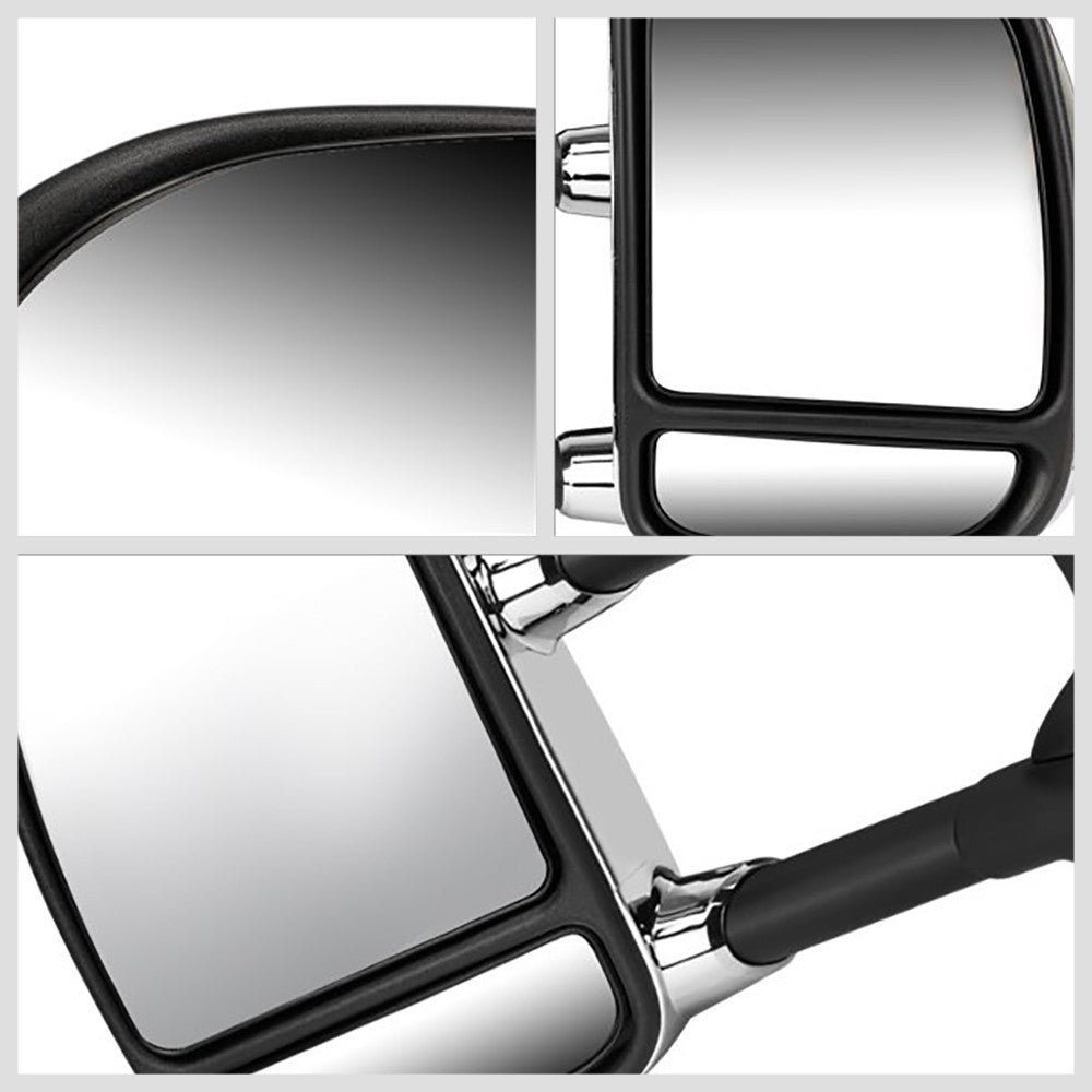 Left/Right Chrome Towing Side Mirror Manual+ LED Turn Signal for 99-07 F-250 SD
