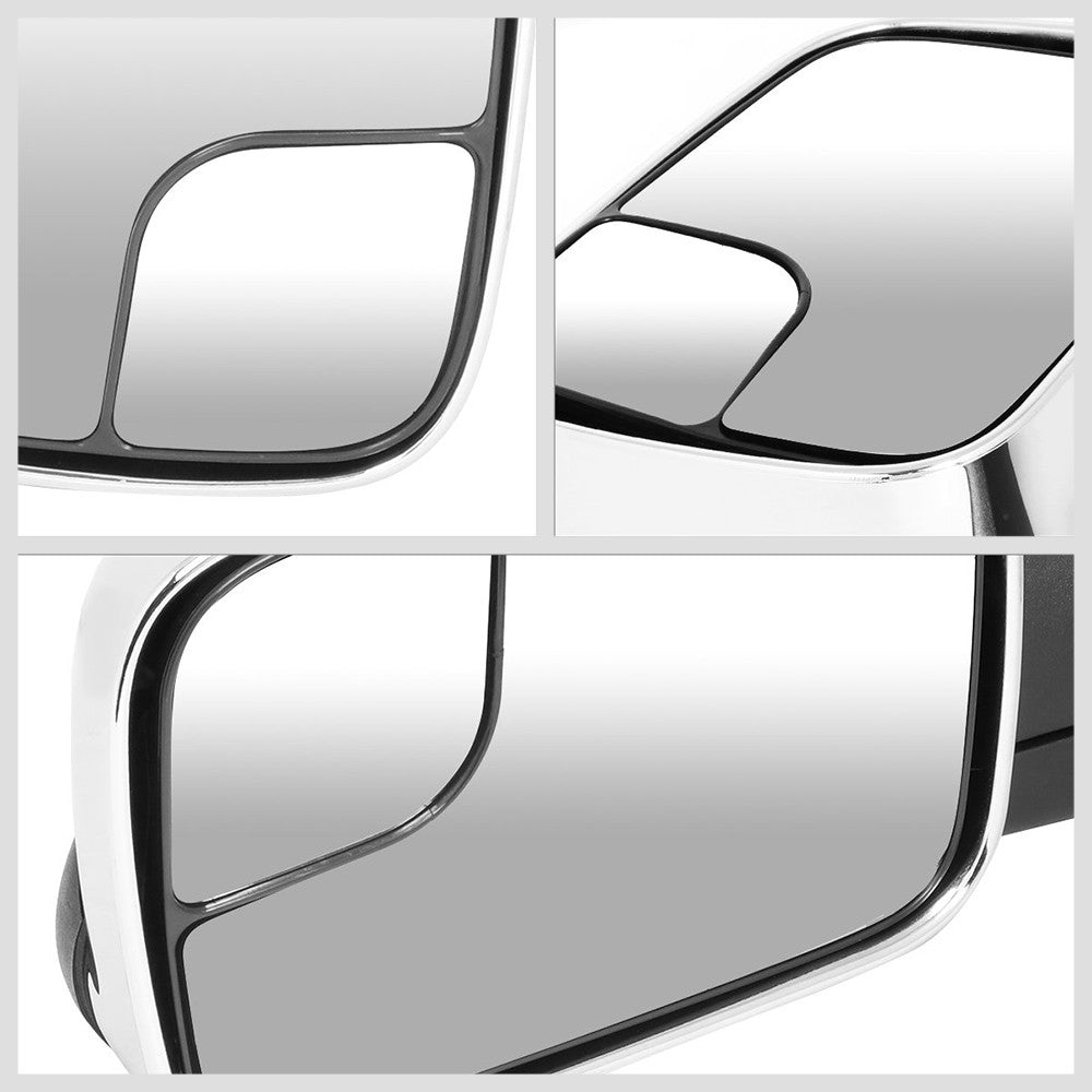 Left/Right Chrome Towing Side Mirror Manual Adjustment for 94-02 Ram 3500