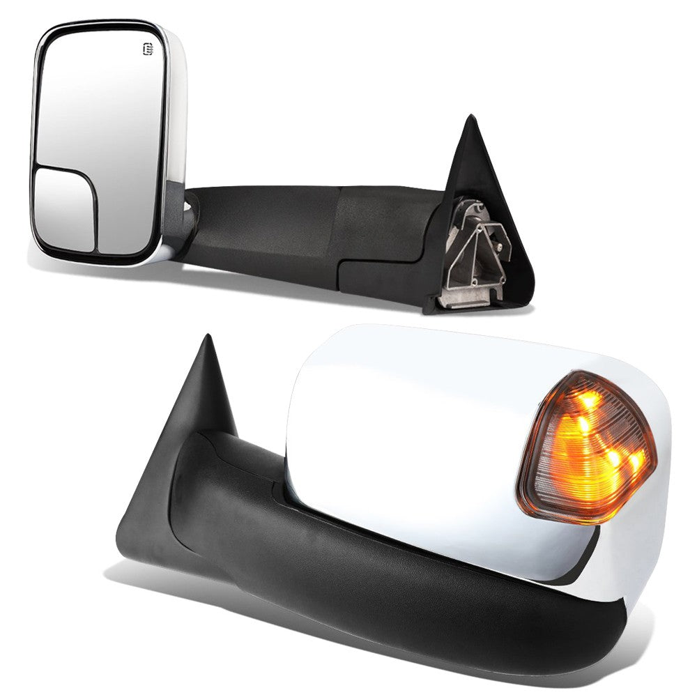 Left/Right Chrome Towing Side Mirror Powered+ Heated 98-02 Ram2500 BFC-VMIR-011-T999-CH-SM