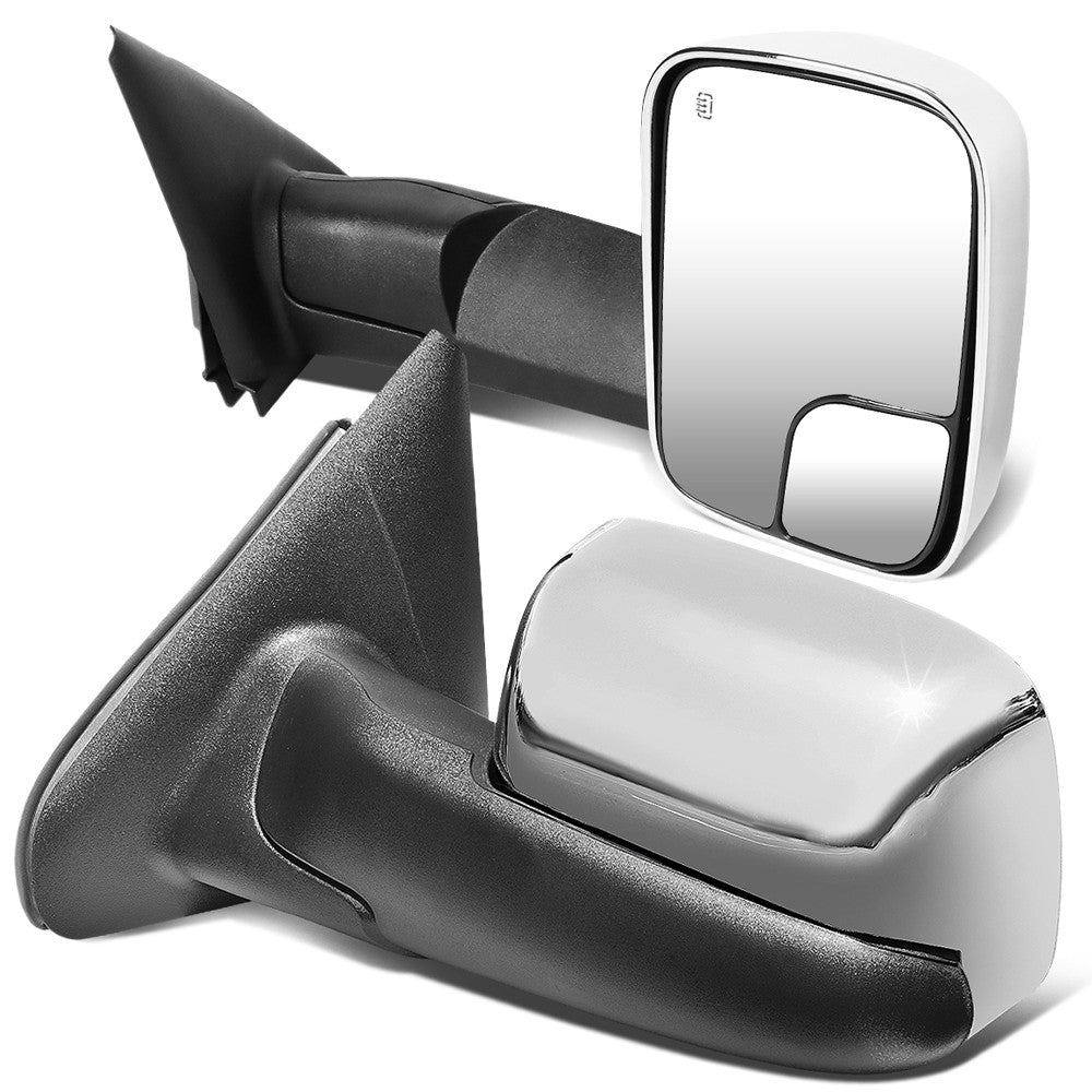 Left/Right Chrome Towing Side Mirror Powered+ Heated 02-08 Ram1500 BFC-VMIR-012-T111-CH