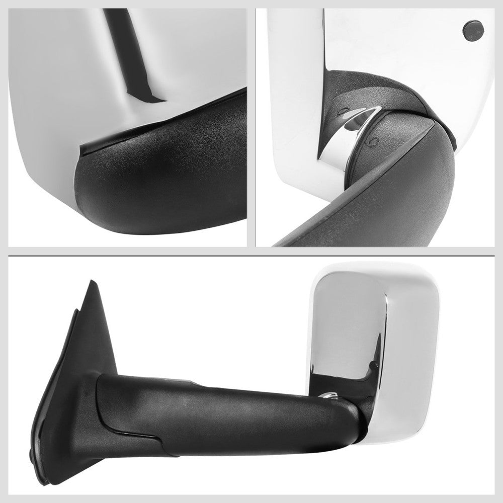 Left/Right Chrome Towing Side Mirror Powered W/Heated for 02-08 Ram1500