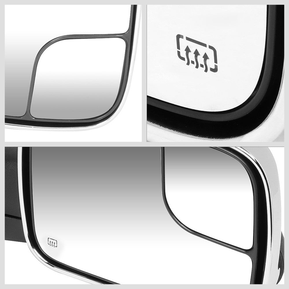 Left/Right Chrome Towing Side Mirror Powered W/Heated for 02-08 Ram1500