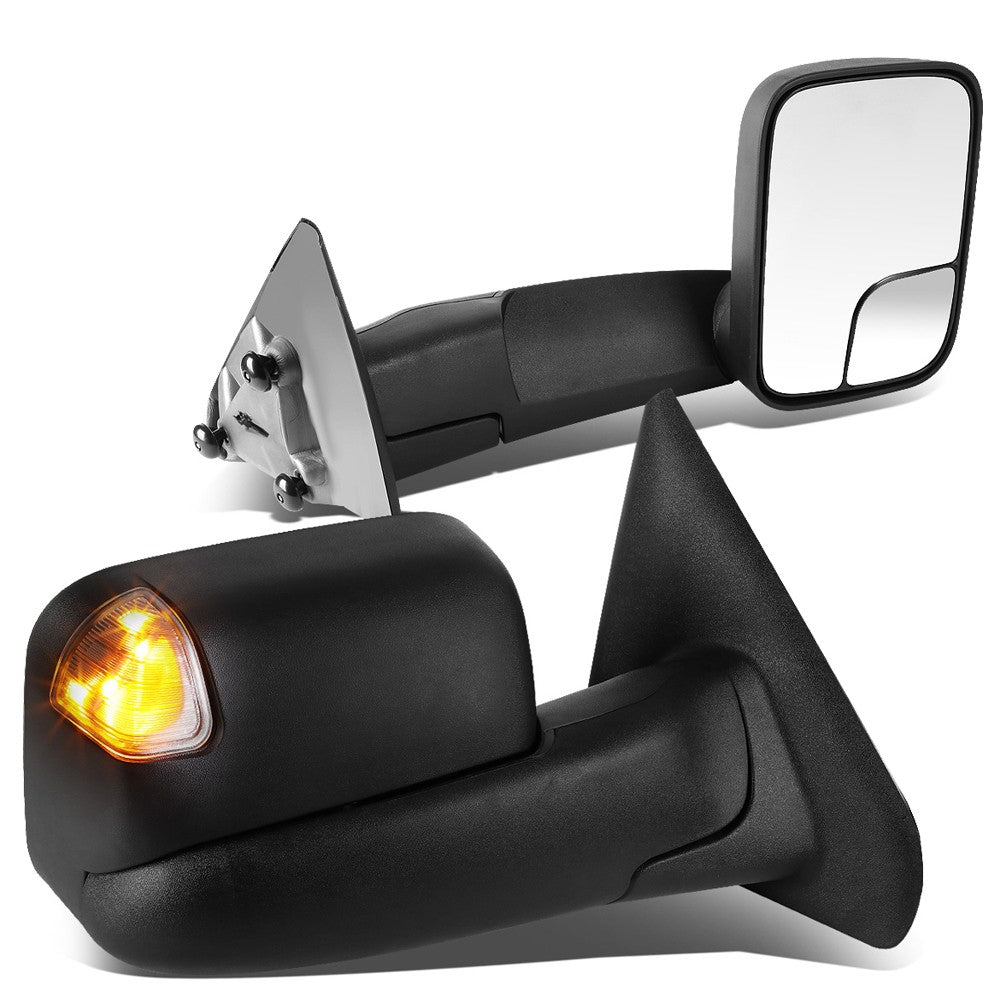 Left/Right Towing Side Mirror Manual+ LED Turn Signal 03-09 Ram 2500 BFC-VMIR-012-T666-BK-SM