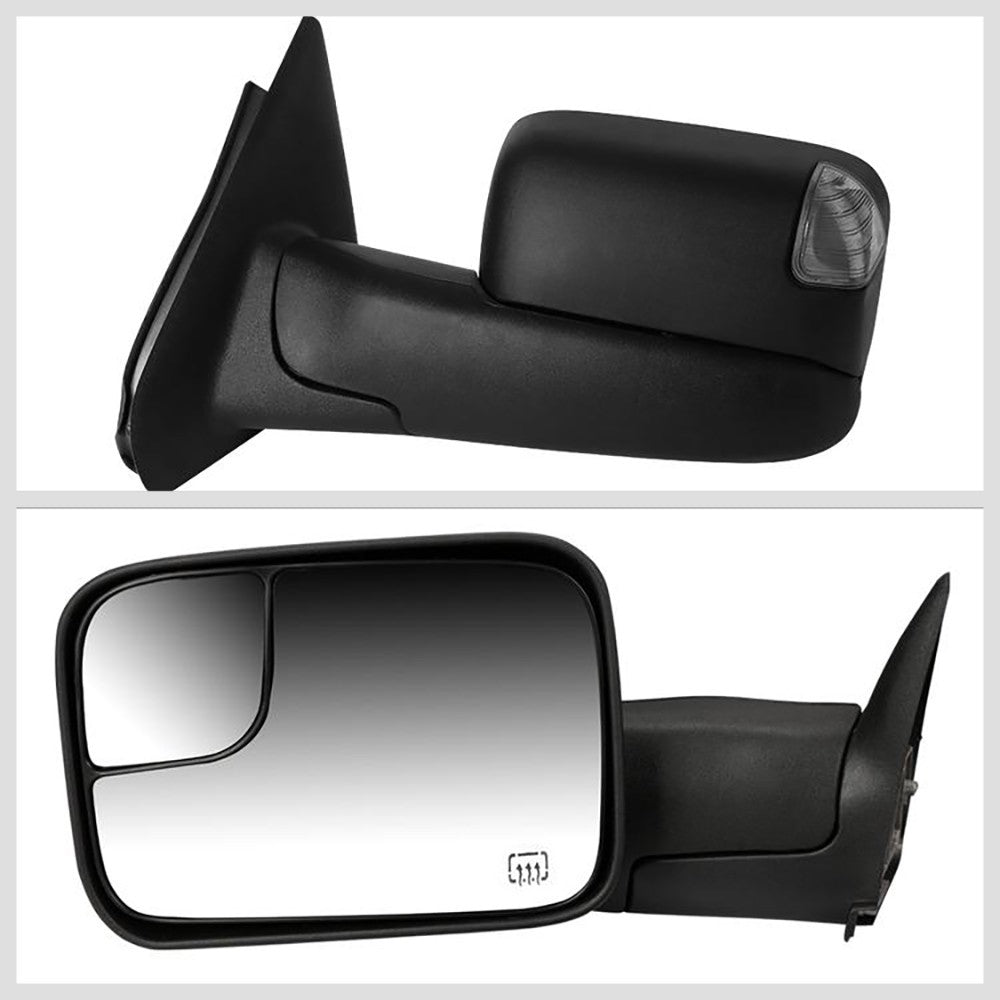Left/Right Black Towing Side Mirror Powered W/Heated for 03-09 Ram 2500